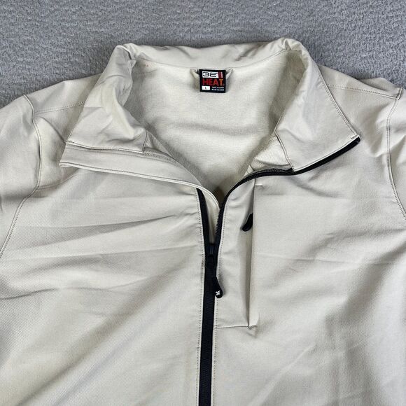32 Degree Heat Jacket Mens Large Khaki Beige Windbreaker Full Zip Stretch - Picture 3 of 14
